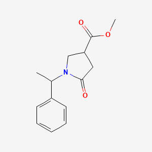 molecular formula C14H17NO3 B8812460 Methyl 5-oxo-1-(1-phenylethyl)pyrrolidine-3-carboxylate CAS No. 96449-65-9