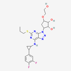 3-[7-{[2-(3,4-difluorophenyl)cyclopropyl]amino}-5-(propylsulfanyl)-3H-[1,2,3]triazolo[4,5-d]pyrimidin-3-yl]-5-(2-hydroxyethoxy)cyclopentane-1,2-diol
