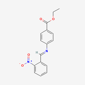 molecular formula C16H14N2O4 B8812678 ethyl 4-{[(E)-(2-nitrophenyl)methylidene]amino}benzoate CAS No. 57707-09-2