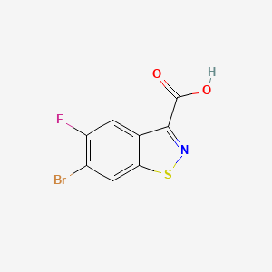 molecular formula C8H3BrFNO2S B8812683 6-Bromo-5-fluorobenzo[d]isothiazole-3-carboxylic acid 