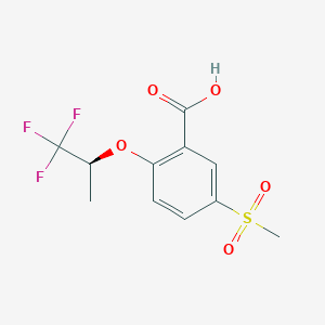 molecular formula C11H11F3O5S B8812730 (S)-2-(1-Methyl-2,2,2-trifluoroethoxy)-5-methylsulfonylbenzoic acid 