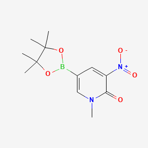 molecular formula C12H17BN2O5 B8812797 1-Methyl-3-nitro-5-(4,4,5,5-tetramethyl-1,3,2-dioxaborolan-2-yl)pyridin-2(1H)-one 