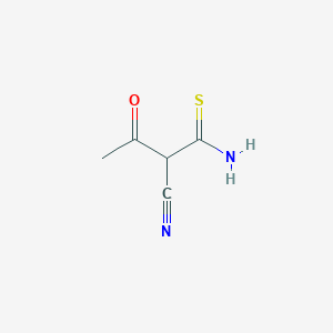 molecular formula C5H6N2OS B8812872 2-Cyano-3-oxobutanethioamide CAS No. 58955-28-5