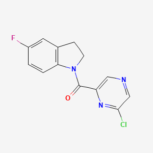 molecular formula C13H9ClFN3O B8812963 (6-Chloropyrazin-2-yl)(5-fluoroindolin-1-yl)methanone 