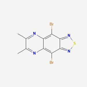 molecular formula C10H6Br2N4S B8813066 4,9-Dibromo-6,7-dimethyl-[1,2,5]thiadiazolo[3,4-g]quinoxaline 