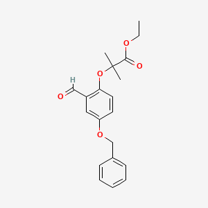 molecular formula C20H22O5 B8813374 Ethyl 2-(4-(benzyloxy)-2-formylphenoxy)-2-methylpropanoate CAS No. 328919-31-9