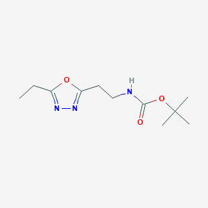 molecular formula C11H19N3O3 B8813445 N-Boc-2-(5-ethyl-1,3,4-oxadiazol-2-yl)ethylamine 