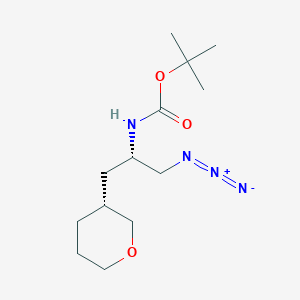 molecular formula C13H24N4O3 B8813458 tert-Butyl (S)-1-azido-3-((R)-tetrahydro-2H-pyran-3-yl)propan-2-ylcarbamate 