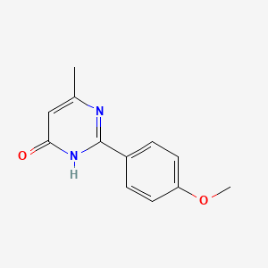 molecular formula C12H12N2O2 B8813529 2-(4-Methoxyphenyl)-6-methylpyrimidin-4(1H)-one CAS No. 16858-19-8