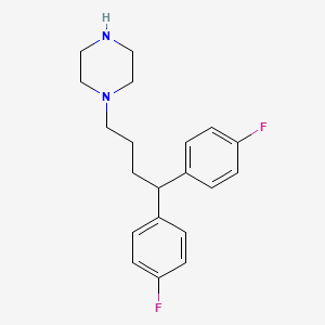 molecular formula C20H24F2N2 B8813602 1-[4,4-Bis(4-fluorophenyl)butyl]piperazine CAS No. 5631-35-6
