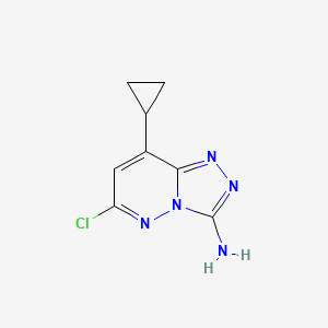 molecular formula C8H8ClN5 B8813630 6-Chloro-8-cyclopropyl-[1,2,4]triazolo[4,3-b]pyridazin-3-amine 