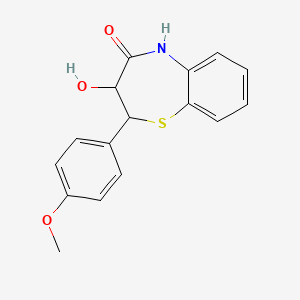 molecular formula C16H15NO3S B8813914 (2S,3S)-3-Hydroxy-2-(4-methoxyphenyl)-2,3-dihydrobenzo[b][1,4]thiazepin-4(5H)-one 
