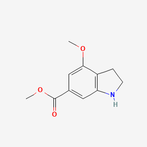 molecular formula C11H13NO3 B8813934 Methyl 4-Methoxyindoline-6-carboxylate 