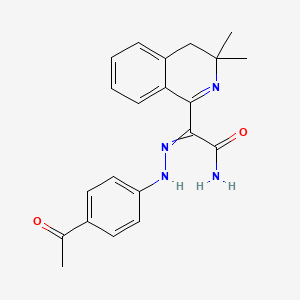 2-[(4-acetylphenyl)hydrazinylidene]-2-(3,3-dimethyl-4H-isoquinolin-1-yl)acetamide