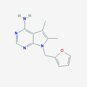 molecular formula C13H14N4O B008814 7-(furan-2-ylmethyl)-5,6-dimethyl-7H-pyrrolo[2,3-d]pyrimidin-4-amine CAS No. 103026-12-6