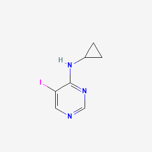 molecular formula C7H8IN3 B8814031 N-Cyclopropyl-5-iodopyrimidin-4-amine CAS No. 1356055-13-4