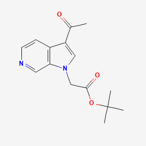 molecular formula C15H18N2O3 B8814096 tert-Butyl 2-(3-acetyl-1H-pyrrolo[2,3-c]pyridin-1-yl)acetate 