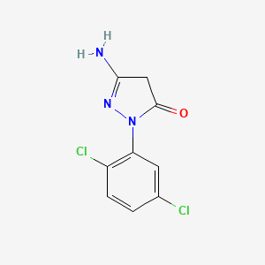 molecular formula C9H7Cl2N3O B8814332 3-Amino-1-(2,5-dichlorophenyl)-2-pyrazolin-5-one 
