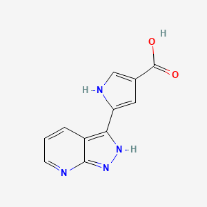 molecular formula C11H8N4O2 B8814334 5-(1H-Pyrazolo[3,4-b]pyridin-3-yl)-1H-pyrrole-3-carboxylic acid 