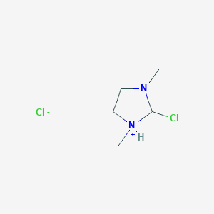 molecular formula C5H12Cl2N2 B8814387 1H-Imidazolium, 2-chloro-4,5-dihydro-1,3-dimethyl-, chloride 