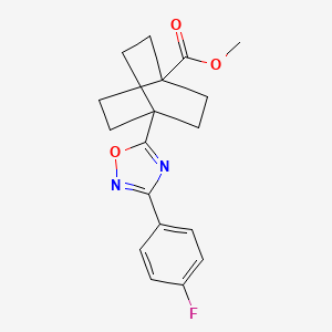 molecular formula C18H19FN2O3 B8814548 Methyl 4-(3-(4-fluorophenyl)-1,2,4-oxadiazol-5-yl)bicyclo[2.2.2]octane-1-carboxylate CAS No. 719274-56-3