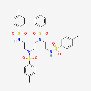 molecular formula C34H42N4O8S4 B8814595 4-methyl-N-[2-[(4-methylphenyl)sulfonyl-[2-[(4-methylphenyl)sulfonyl-[2-[(4-methylphenyl)sulfonylamino]ethyl]amino]ethyl]amino]ethyl]benzenesulfonamide CAS No. 55442-07-4