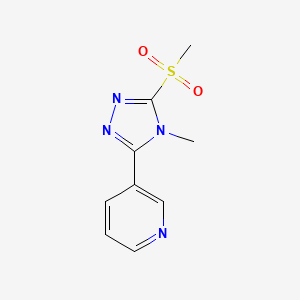 molecular formula C9H10N4O2S B8814800 3-(4-Methyl-5-(methylsulfonyl)-4H-1,2,4-triazol-3-yl)pyridine CAS No. 863609-19-2