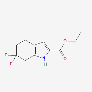 molecular formula C11H13F2NO2 B8814837 ethyl 6,6-difluoro-4,5,6,7-tetrahydro-1H-indole-2-carboxylate 
