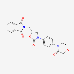 molecular formula C22H19N3O6 B8814849 2-({2-Oxo-3-[4-(3-oxomorpholin-4-yl)phenyl]-1,3-oxazolidin-5-yl}methyl)-1H-isoindole-1,3(2H)-dione CAS No. 1265617-06-8