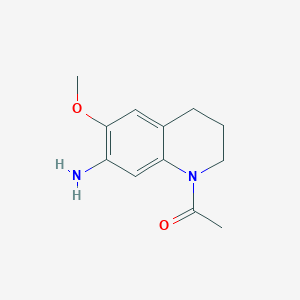 molecular formula C12H16N2O2 B8814877 1-(7-Amino-6-methoxy-3,4-dihydroquinolin-1(2H)-yl)ethanone 