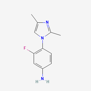 molecular formula C11H12FN3 B8814903 4-(2,4-dimethyl-1H-imidazol-1-yl)-3-fluoroaniline 