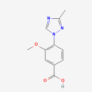 molecular formula C11H11N3O3 B8815000 3-Methoxy-4-(3-methyl-1H-1,2,4-triazol-1-yl)benzoic acid 