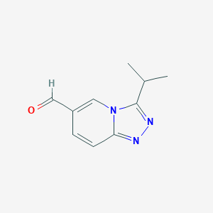 molecular formula C10H11N3O B8815008 3-Isopropyl-[1,2,4]triazolo[4,3-A]pyridine-6-carbaldehyde CAS No. 459448-04-5