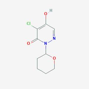 molecular formula C9H11ClN2O3 B8815266 4-Chloro-5-hydroxy-2-(2-tetrahydropyranyl)pyridazin-3(2H)-one CAS No. 645405-18-1
