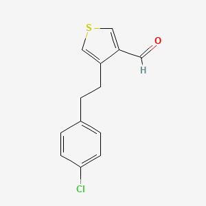 molecular formula C13H11ClOS B8815314 4-(4-Chlorophenethyl)thiophene-3-carbaldehyde 