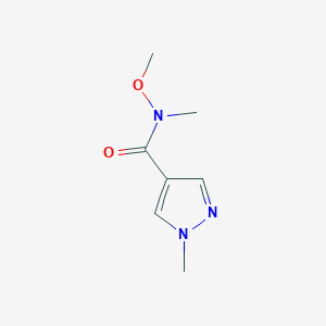 molecular formula C7H11N3O2 B8815336 N-methoxy-N,1-dimethyl-1H-pyrazole-4-carboxamide 