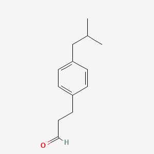 molecular formula C13H18O B8815366 3-[4-(2-Methylpropyl)phenyl]propanal CAS No. 40764-03-2