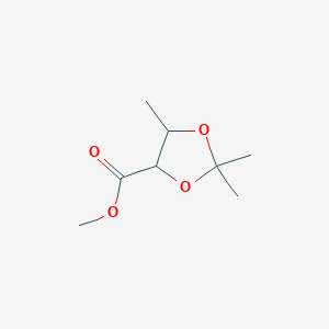 molecular formula C8H14O4 B8815388 Methyl 2,2,5-trimethyl-1,3-dioxolane-4-carboxylate 