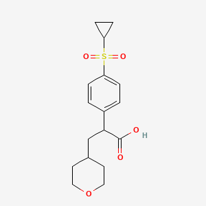 molecular formula C17H22O5S B8815437 2-(4-(Cyclopropylsulfonyl)phenyl)-3-(tetrahydro-2H-pyran-4-YL)propanoic acid 