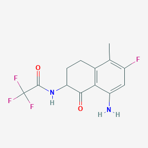 molecular formula C13H12F4N2O2 B8815455 N-(8-Amino-6-fluoro-5-methyl-1-oxo-1,2,3,4-tetrahydronaphthalen-2-yl)-2,2,2-trifluoroacetamide CAS No. 143655-60-1