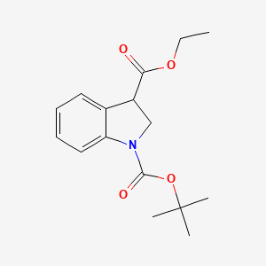 molecular formula C16H21NO4 B8815559 1-tert-Butyl 3-ethyl indoline-1,3-dicarboxylate CAS No. 177200-89-4