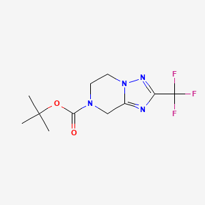 molecular formula C11H15F3N4O2 B8815610 tert-Butyl 2-(trifluoromethyl)-5,6-dihydro-[1,2,4]triazolo[1,5-a]pyrazine-7(8H)-carboxylate CAS No. 681249-59-2