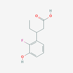 molecular formula C11H13FO3 B8815631 3-(2-Fluoro-3-hydroxyphenyl)pentanoic acid 