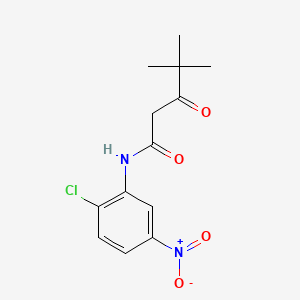 molecular formula C13H15ClN2O4 B8815652 Pentanamide, N-(2-chloro-5-nitrophenyl)-4,4-dimethyl-3-oxo- CAS No. 63163-96-2