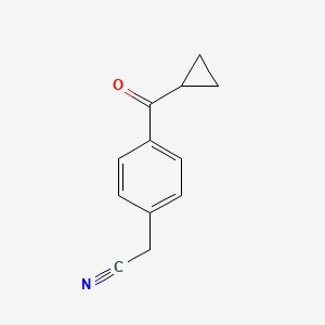 molecular formula C12H11NO B8815677 4-Cyclopropylcarbonylphenylacetonitrile 