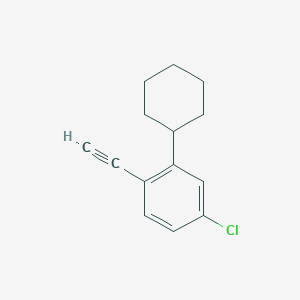 molecular formula C14H15Cl B8815701 4-Chloro-2-cyclohexyl-1-ethynylbenzene 