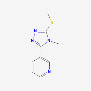molecular formula C9H10N4S B8815708 3-(4-Methyl-5-(methylthio)-4H-1,2,4-triazol-3-yl)pyridine CAS No. 863713-24-0
