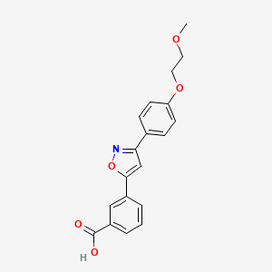 molecular formula C19H17NO5 B8815752 3-(3-(4-(2-Methoxyethoxy)phenyl)isoxazol-5-yl)benzoic acid CAS No. 745055-49-6