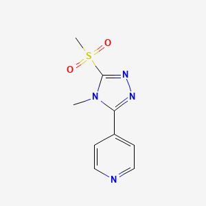 molecular formula C9H10N4O2S B8815758 4-(4-Methyl-5-(methylsulfonyl)-4H-1,2,4-triazol-3-yl)pyridine CAS No. 116850-57-8