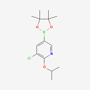 molecular formula C14H21BClNO3 B8815894 3-Chloro-2-isopropoxy-5-(4,4,5,5-tetramethyl-1,3,2-dioxaborolan-2-YL)pyridine 
